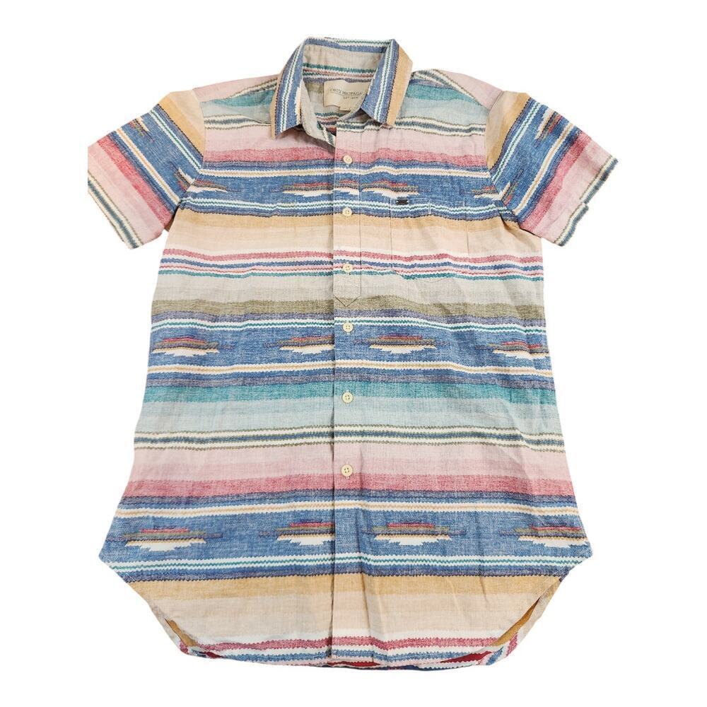 Obey Propaganda mens cotton button up casual shirt sz small western Aztec